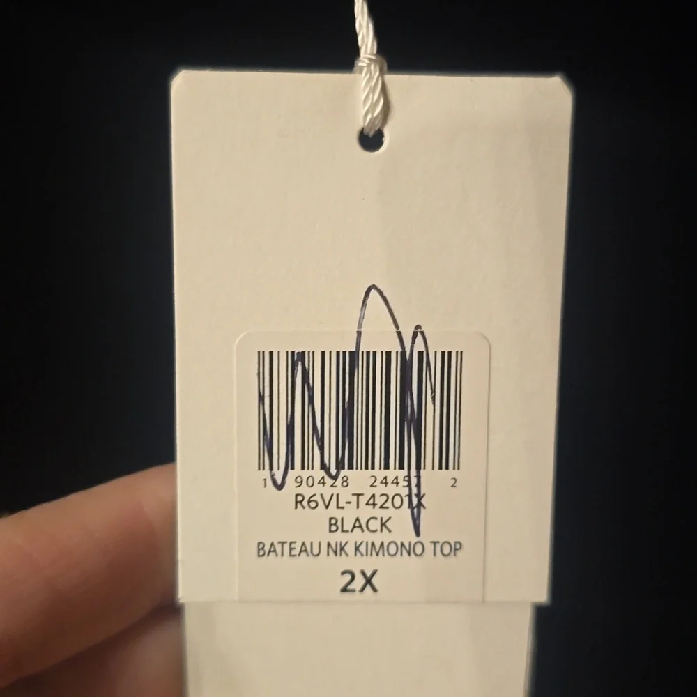 NWT Eileen Fisher Velvet Black Banteau Kimono Top Women's 2x - Picture 11 of 11